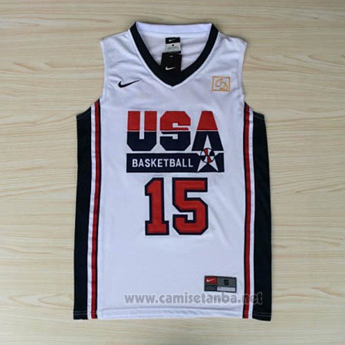 Camiseta USA 1992 Carmelo Anthony #15 Blanco
